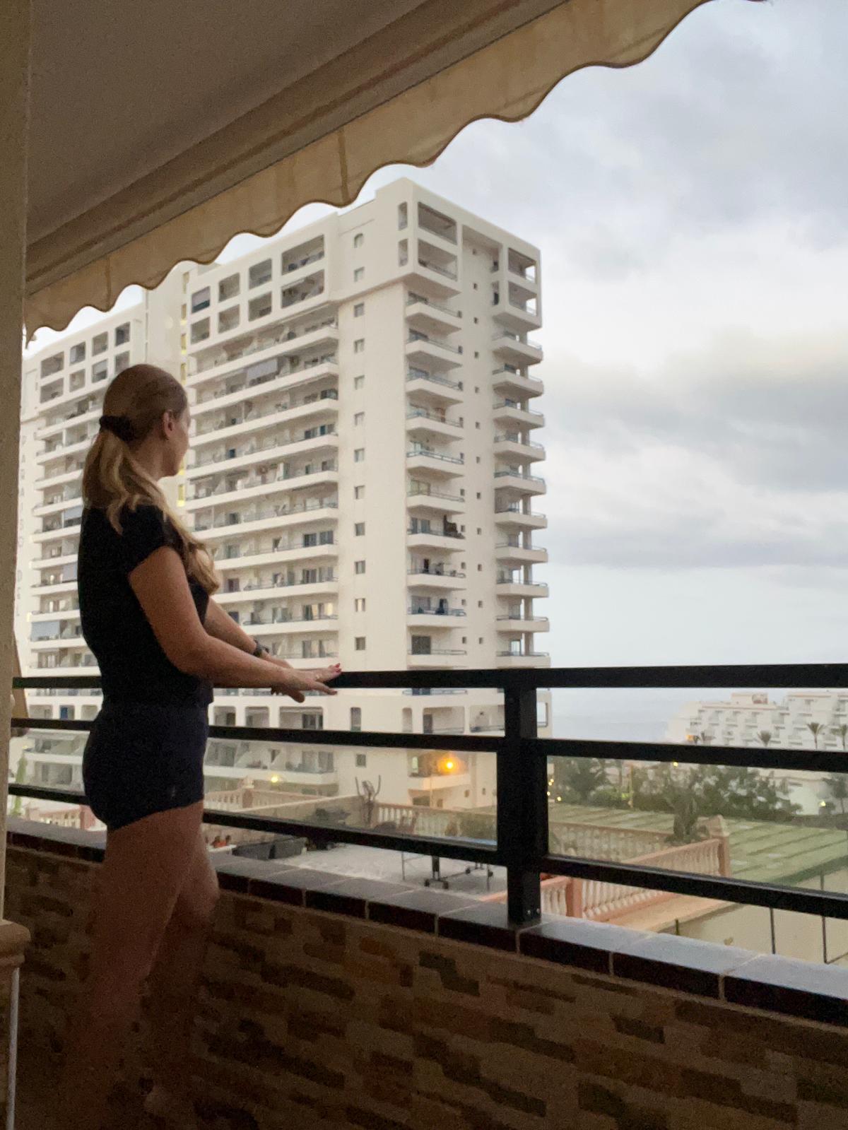 Evening on the apartment balcony